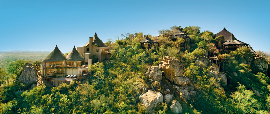 Golf Cruise South Africa Ulusaba lodge perched on hill top photo.